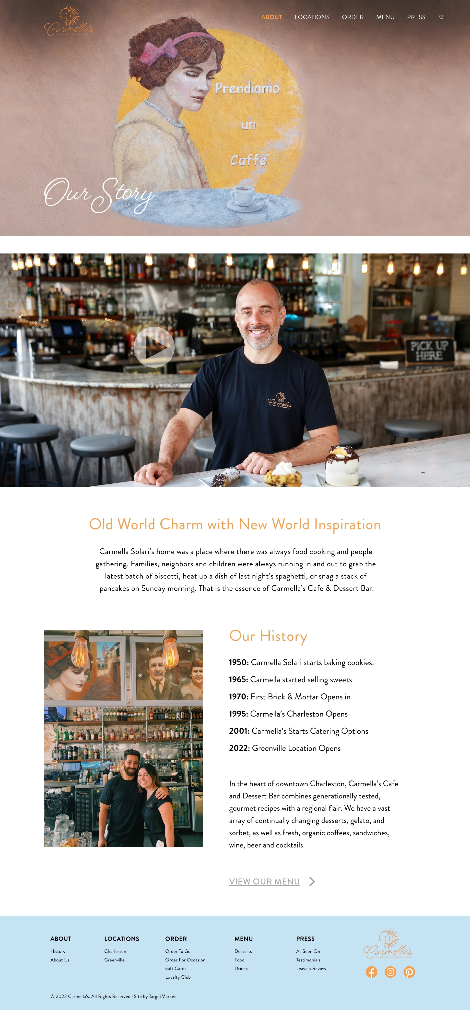 Our story — Carmella’s website design