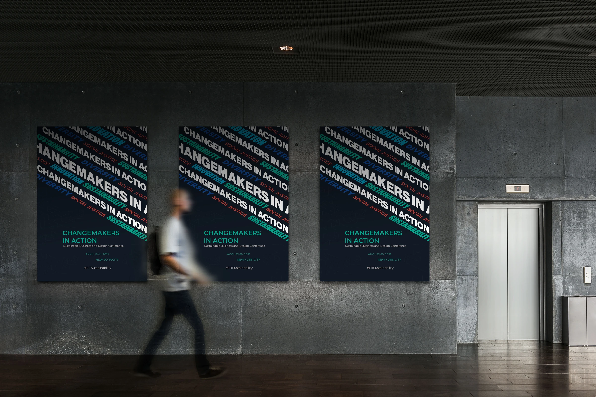 For a Better Future conference poster installation