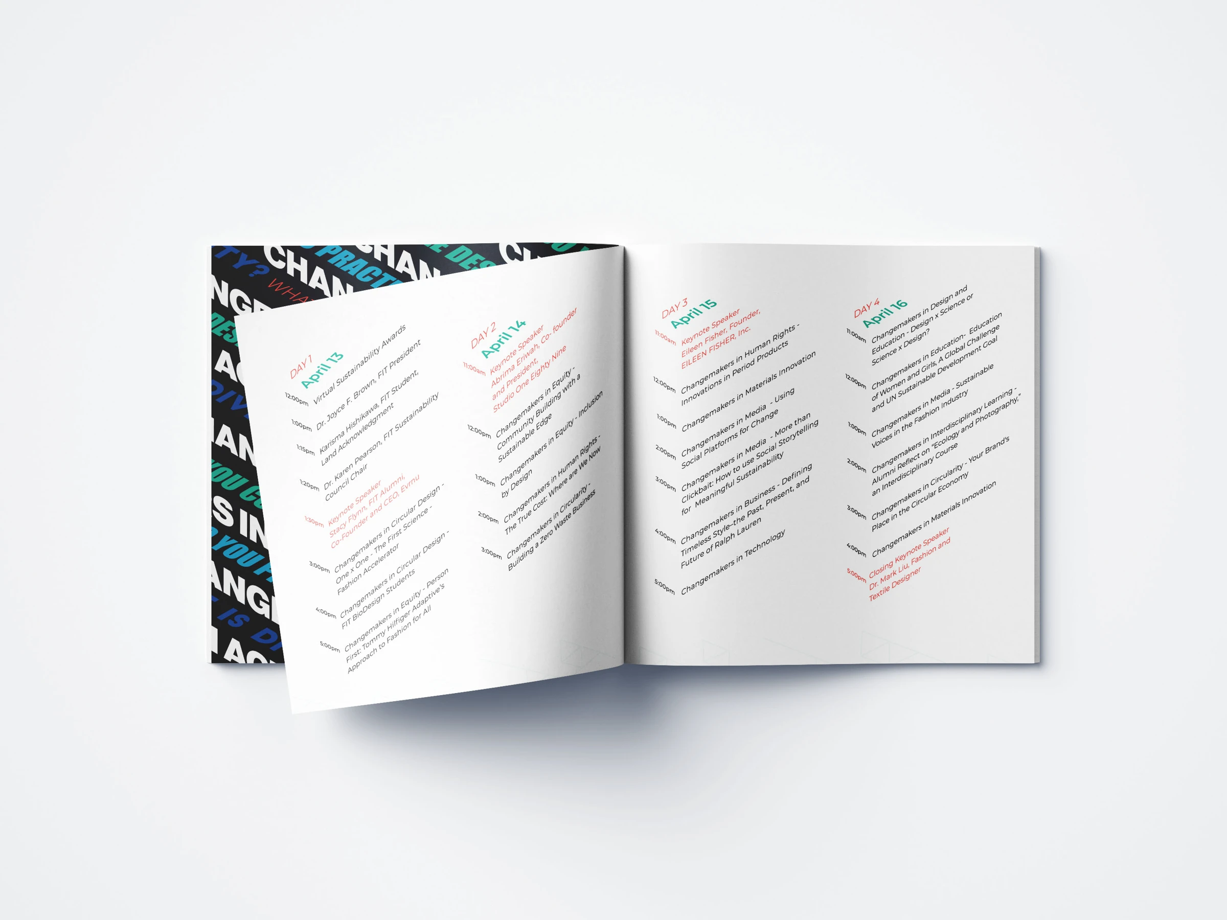 Contents / The stepped motif within the publication.