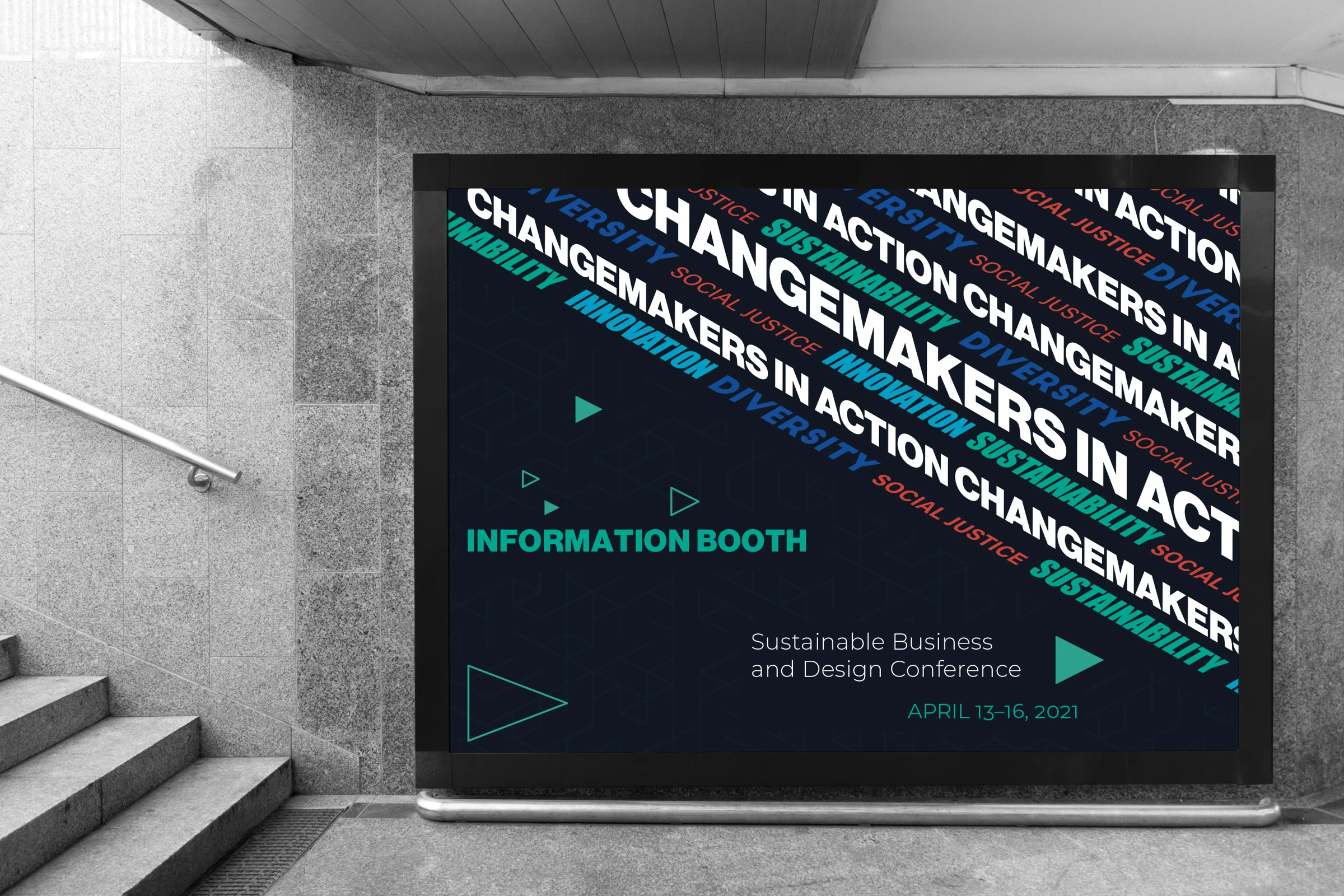 Wayfinding / Information-booth signage concept.