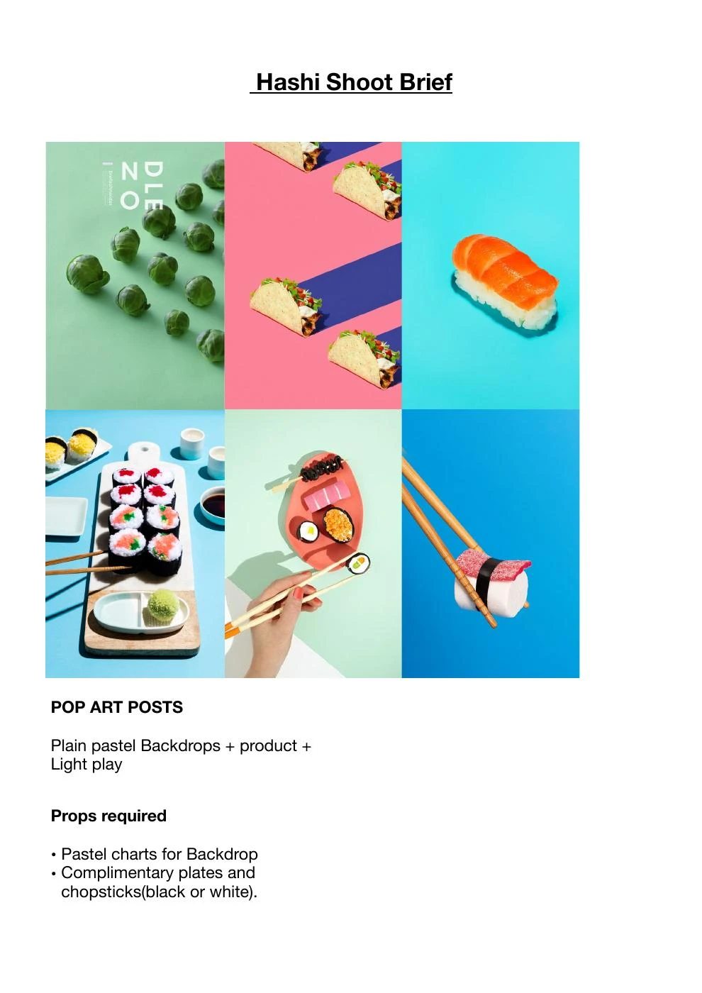 Original Hashi pop-art photography mood board