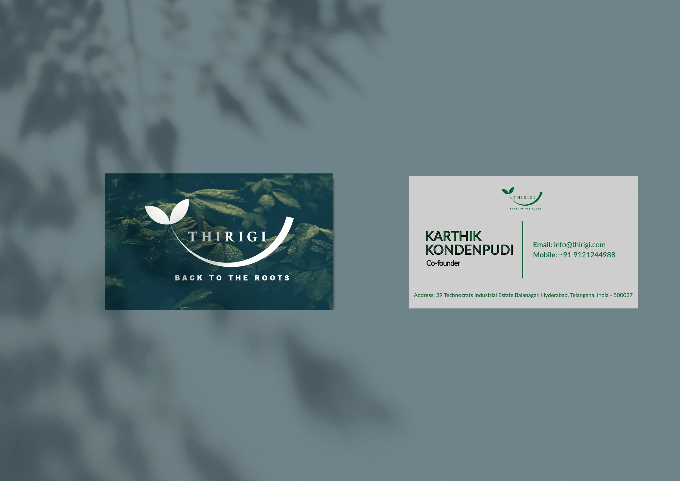 Thirigi business card presentation